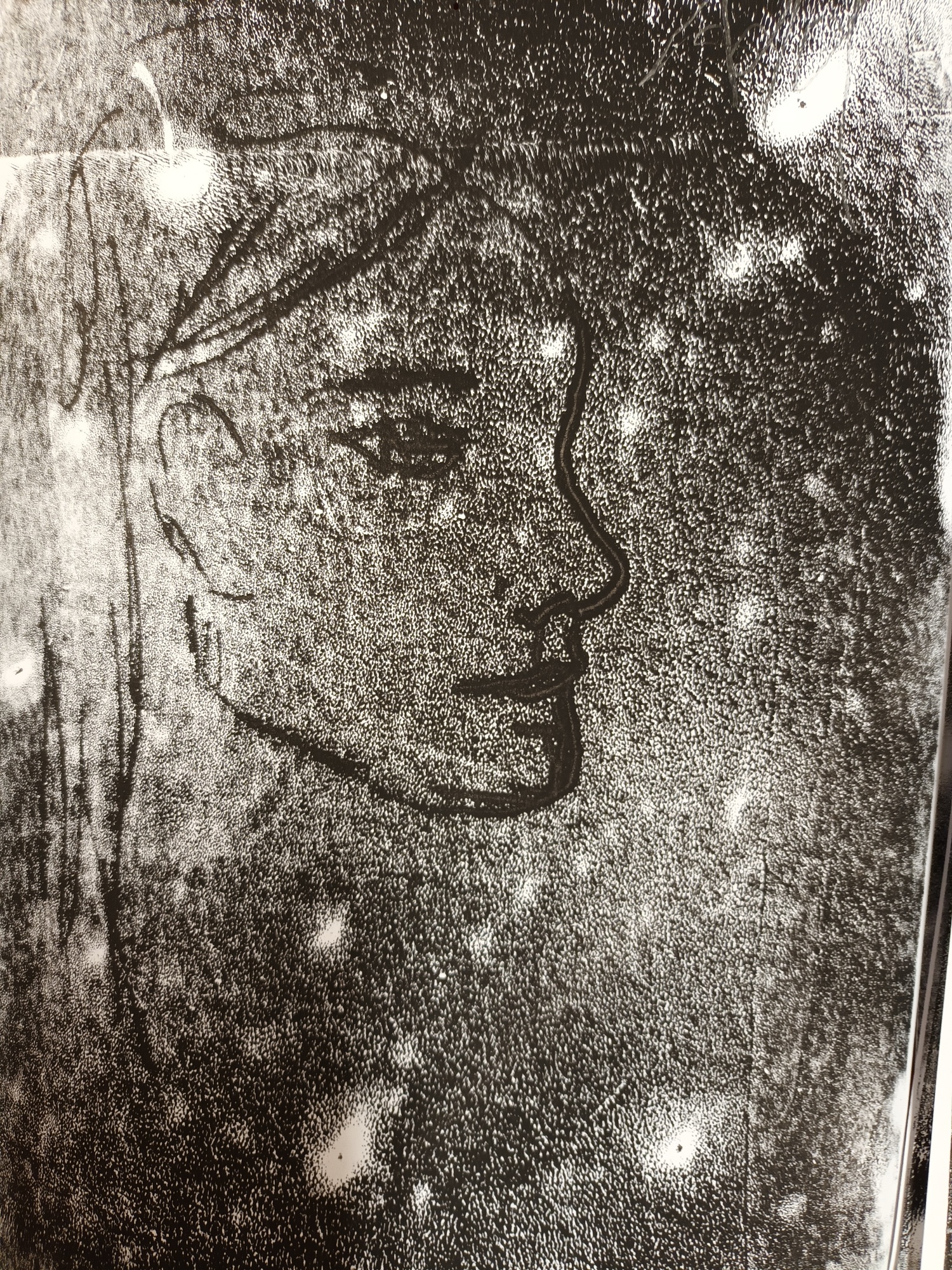 Beispielfoto, zu sehen ist das gemalte Profil einer weiblich gelesenen Person