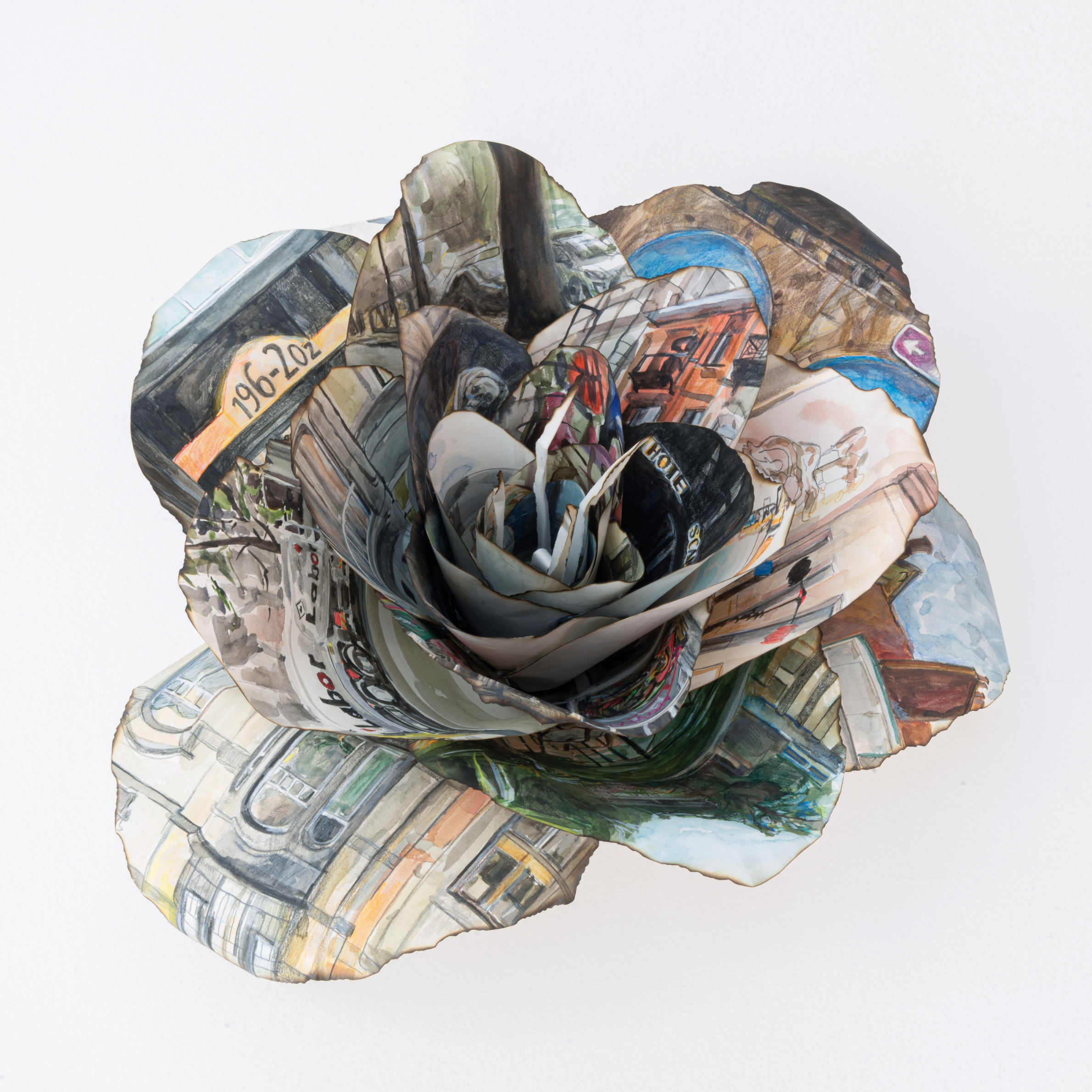 Eine mit Wasserfarben gemalte Blume.