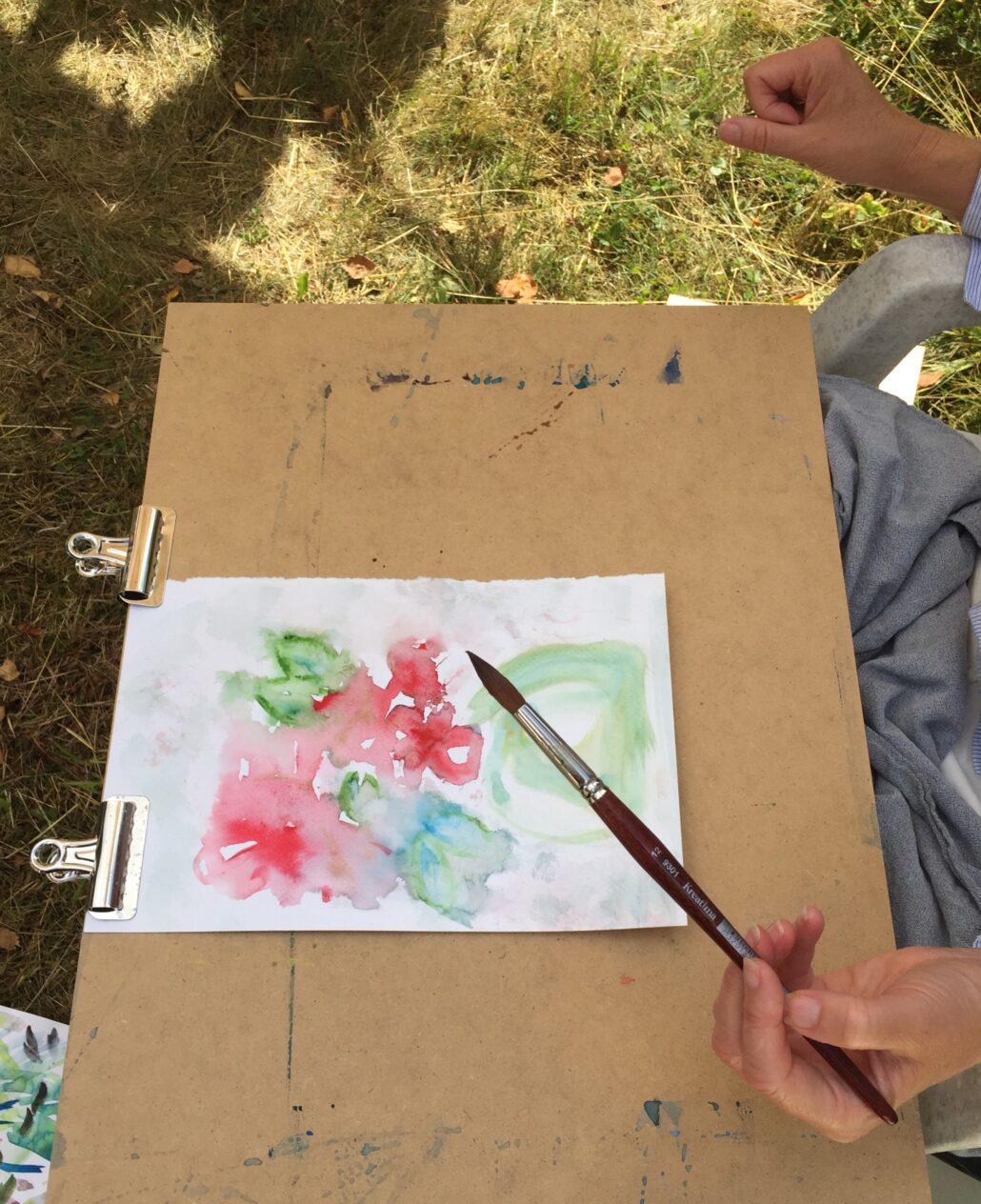 Aus Aquarell gemalte Blumen.