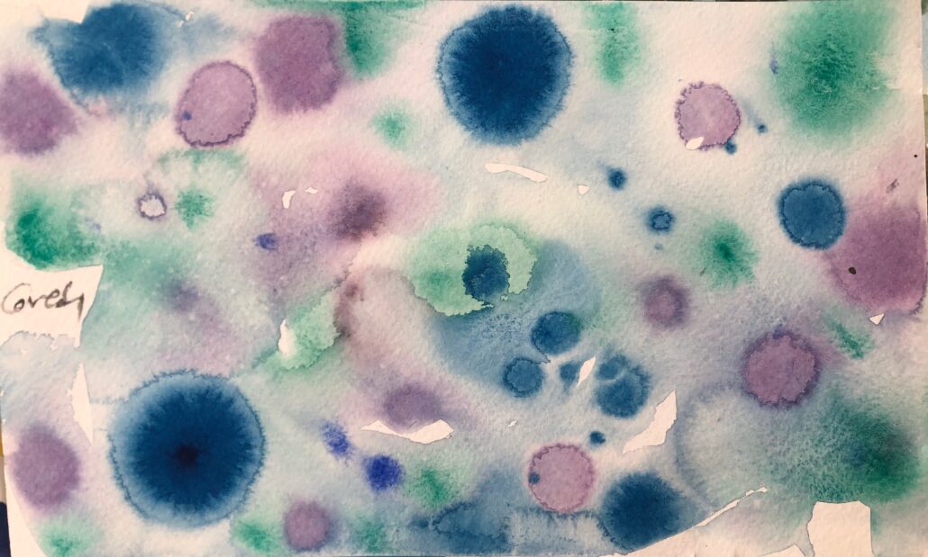 Verlaufende Aquarellfarbe.